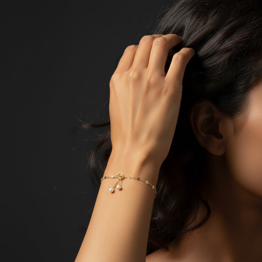 14k Gold Natural Pearl Elegant Bracelet