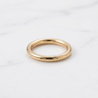 14K Soilid Gold Donut Ring, 2mm Thick Comfort Fit Band, Solid Wedding Ring