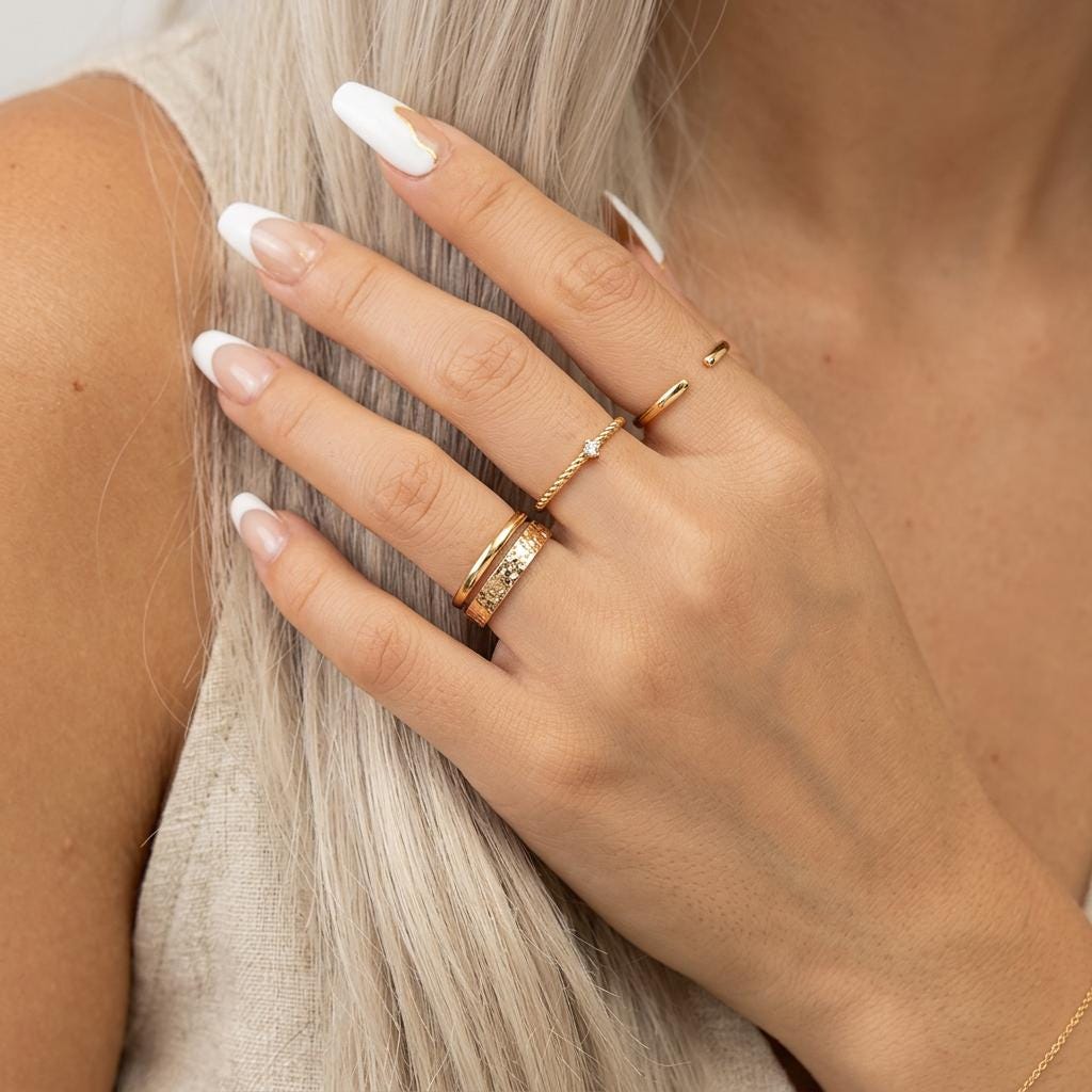 14K Solid Gold Crinkle Texture Ring, Organic Lava Flow Wedding Band