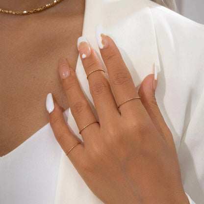 14K Solid Gold Faceted Knuckle Ring, Dainty Sparkly Ring