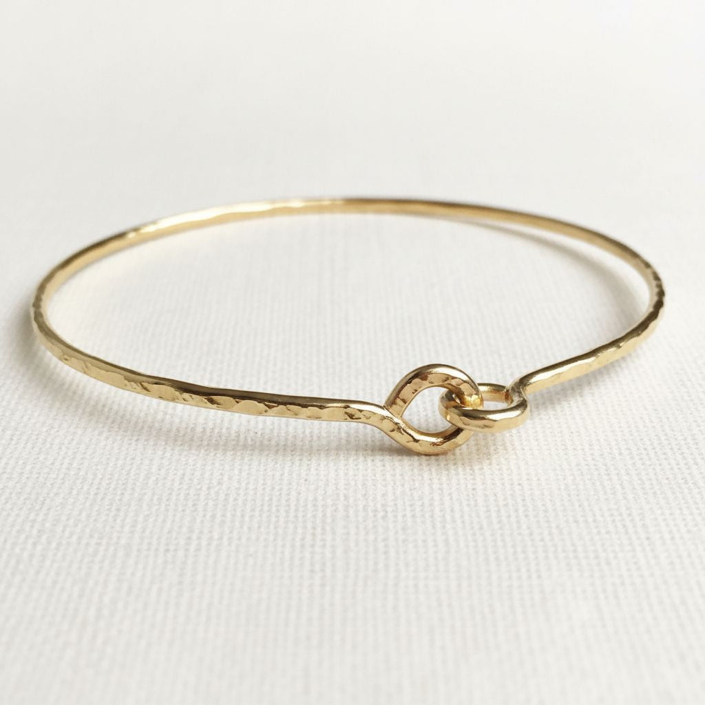 14k gold hammered bangle