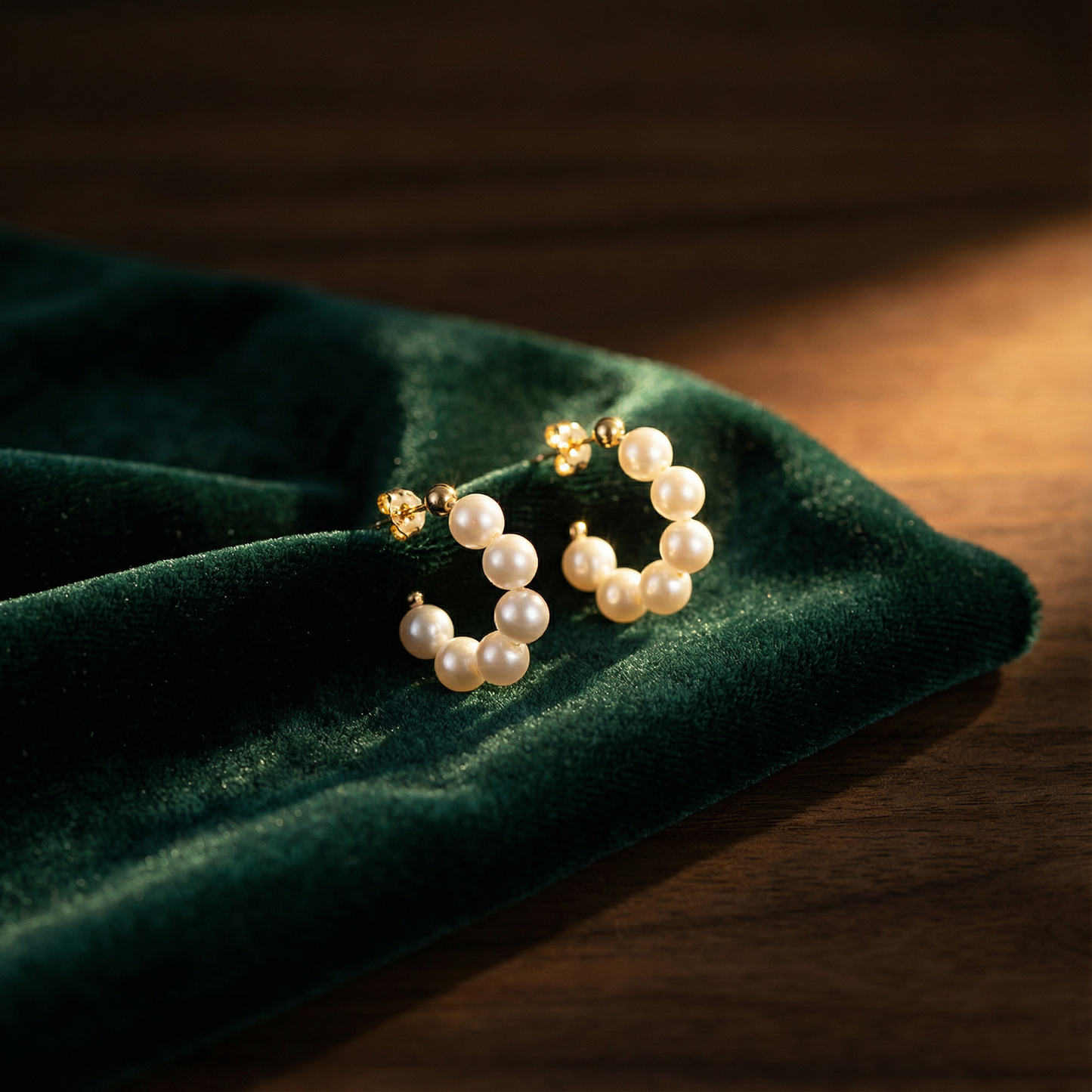 14k gold natural pearl vintage earrings