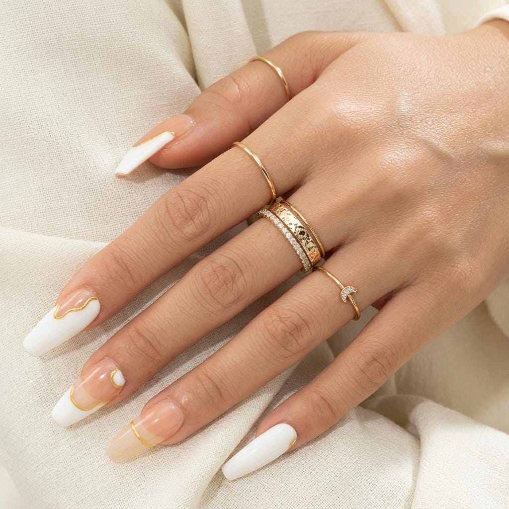 14K Solid Gold Crinkle Texture Ring, Organic Lava Flow Wedding Band