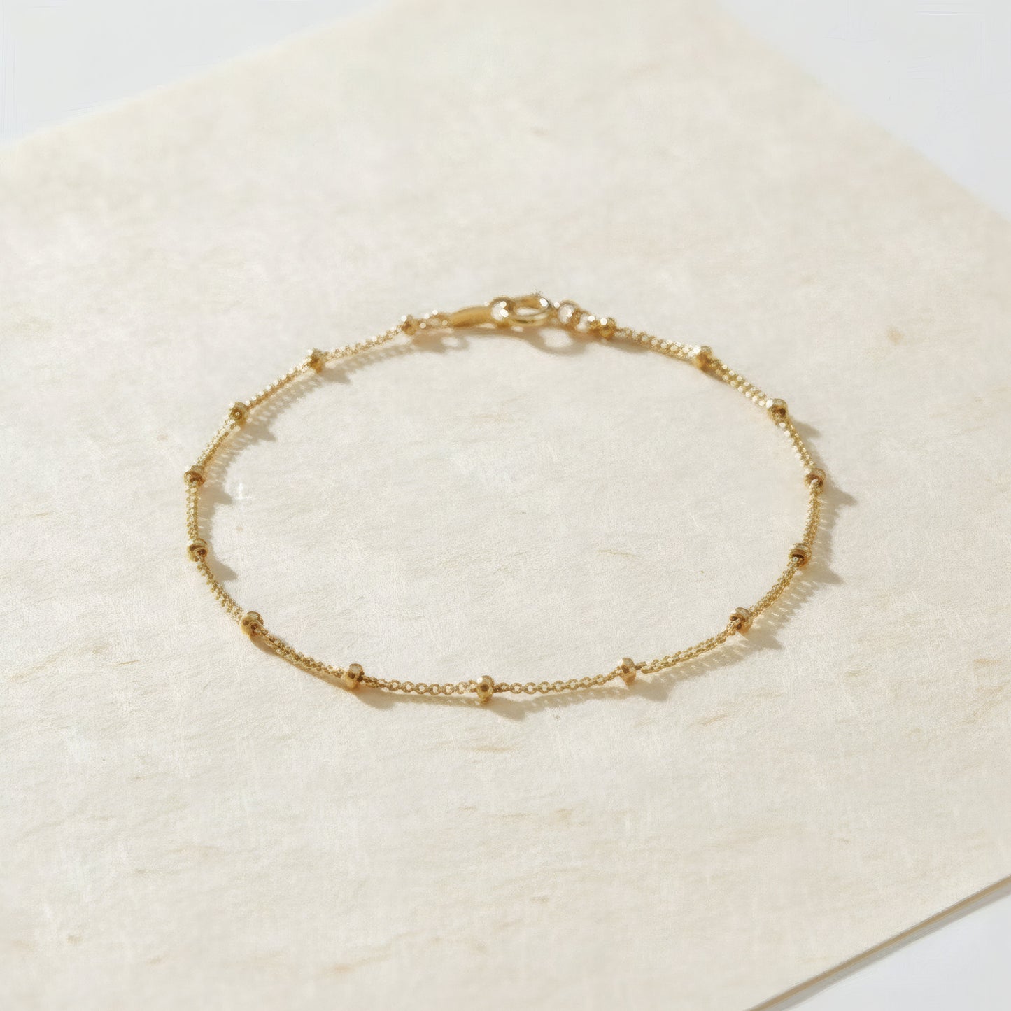 14k gold bead bracelet