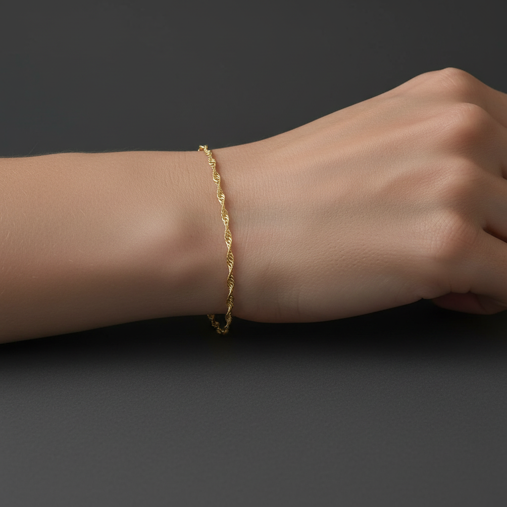 14k gold water ripple bracelet