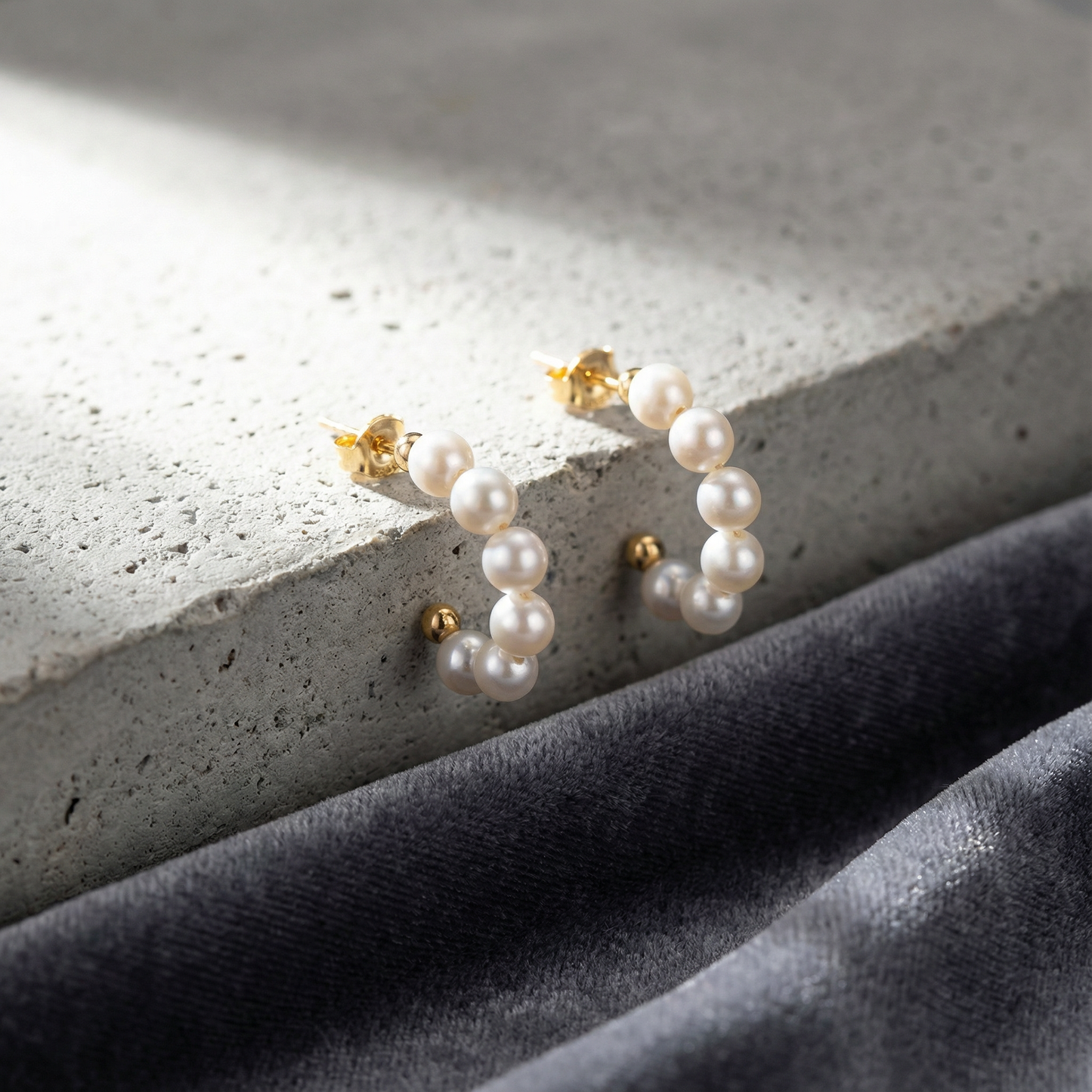 14k gold natural pearl vintage earrings