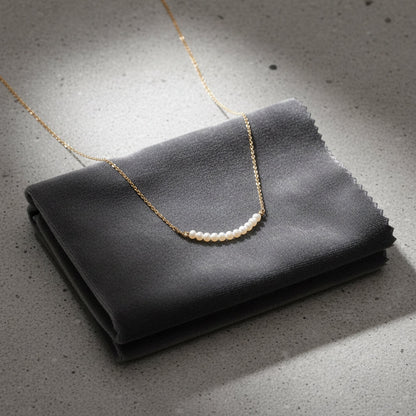 14K Gold Natural Pearl Arc Necklace