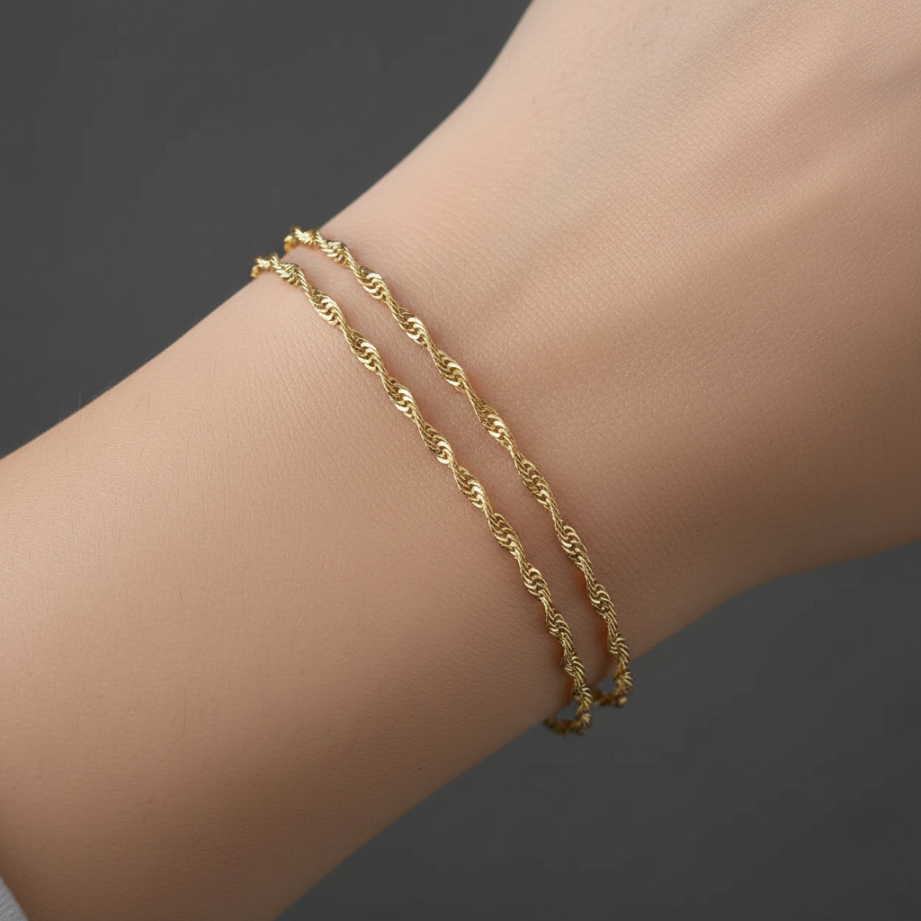 14k gold water ripple bracelet