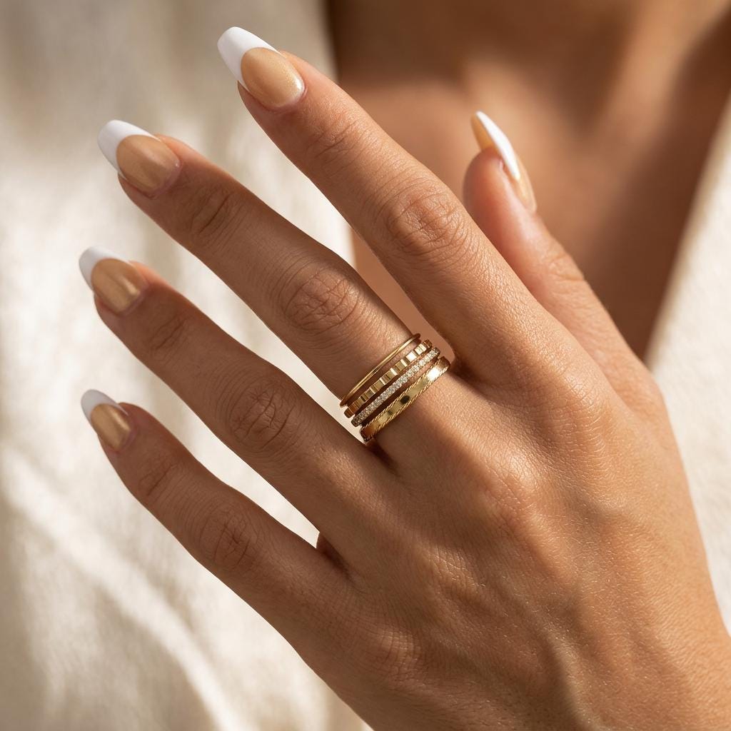 14K Solid Gold Cube Texture Ring, Geometric Square Wedding Ring