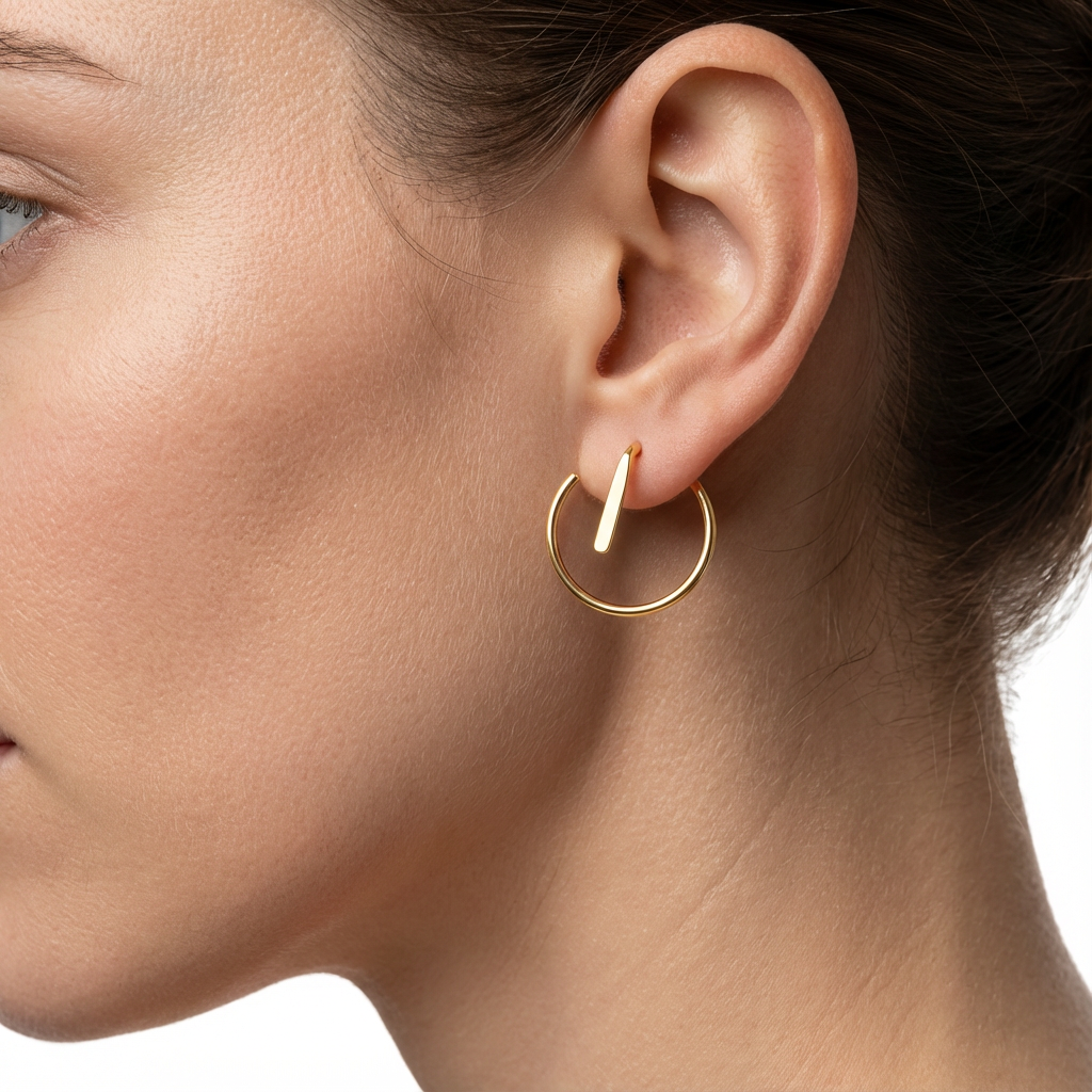 14k gold round elegant stud earrings