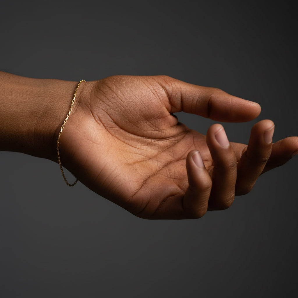 14k gold checkered bracelet