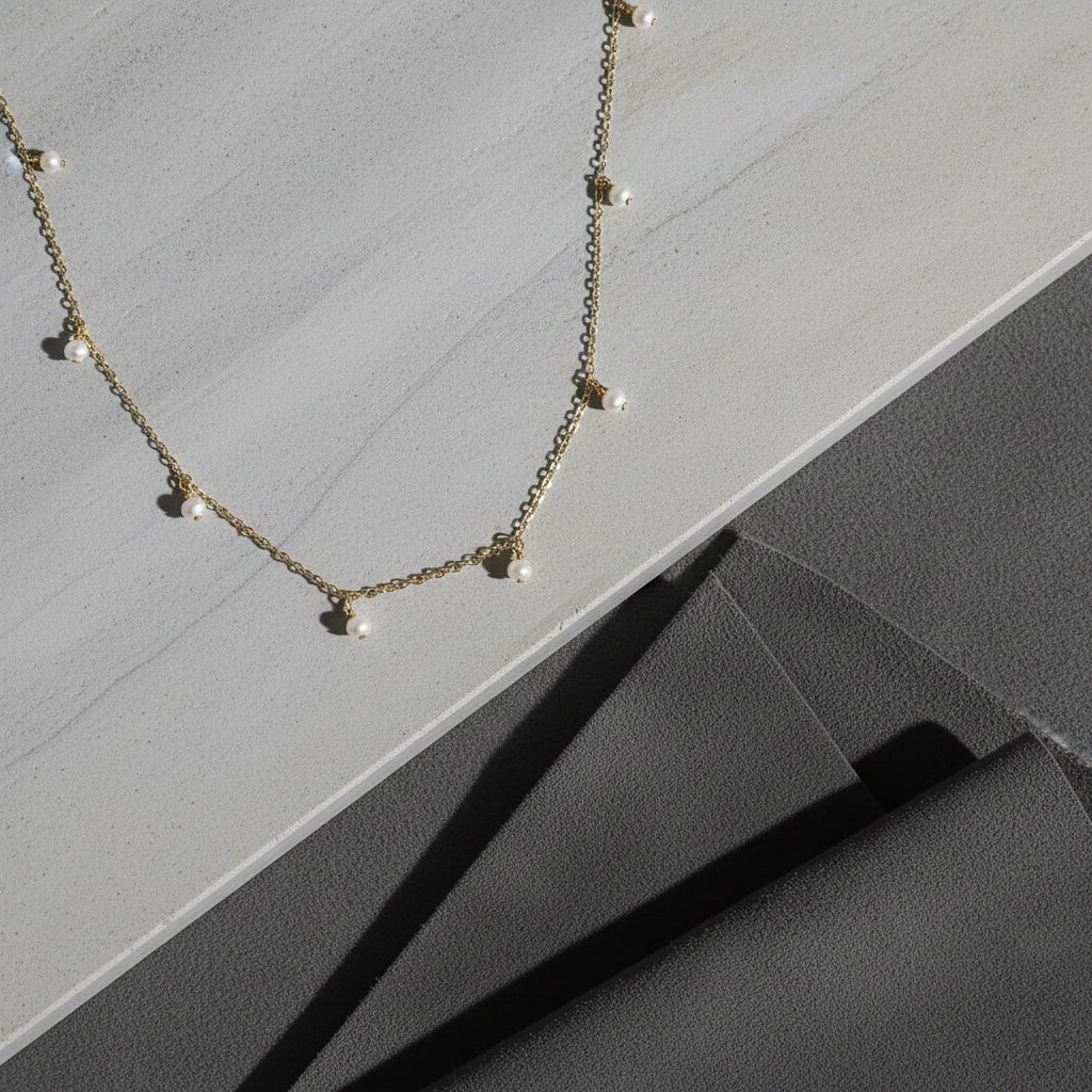 14K Gold Natural Pearl Tassel Necklace