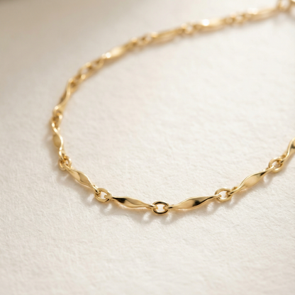 14k gold wave pattern bracelet