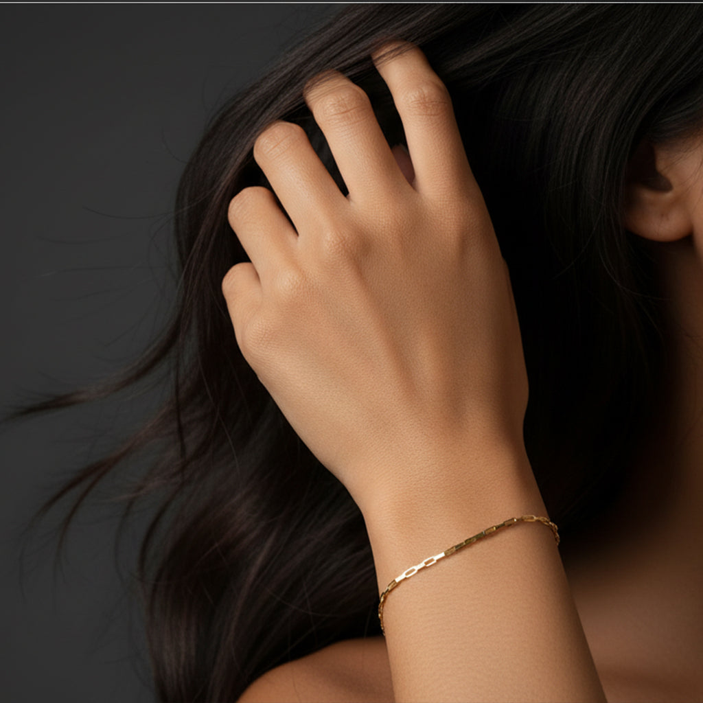 14k gold checkered bracelet