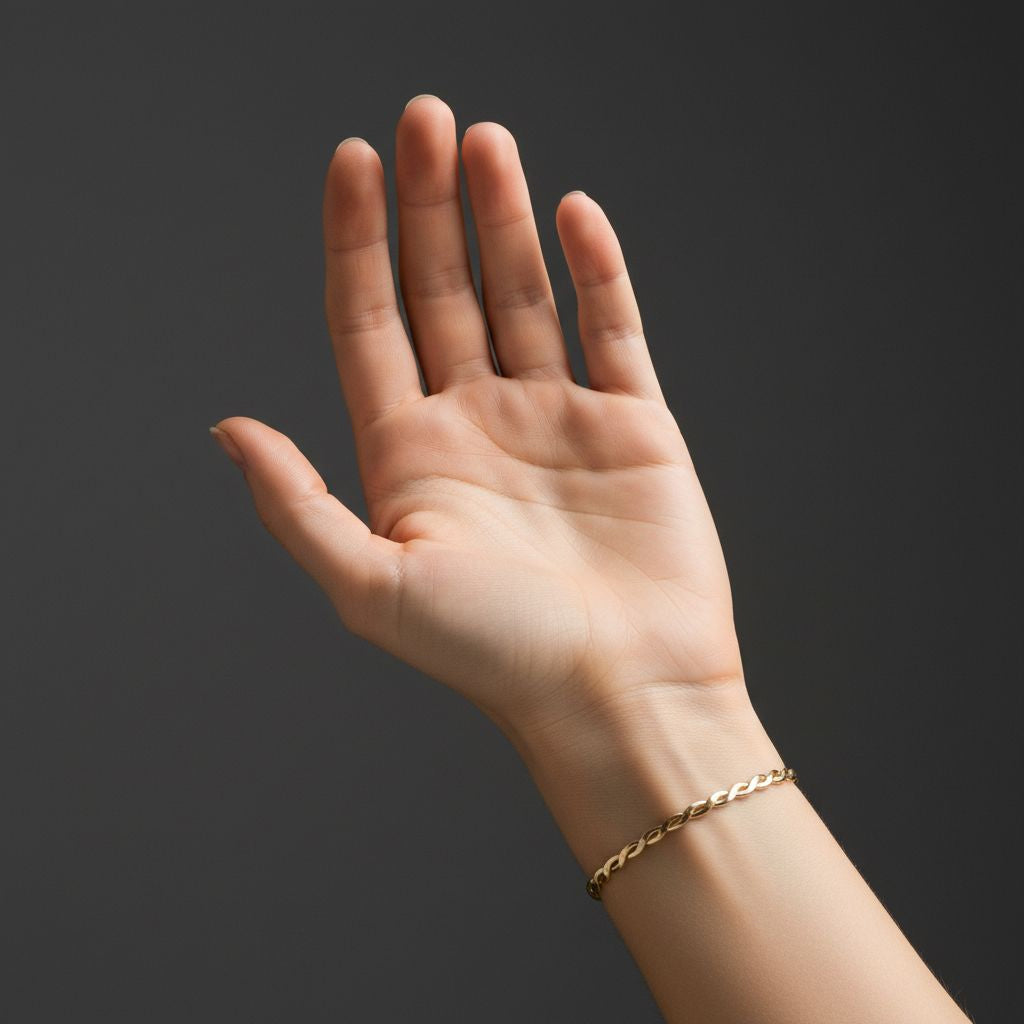 14k gold open twist bracelet