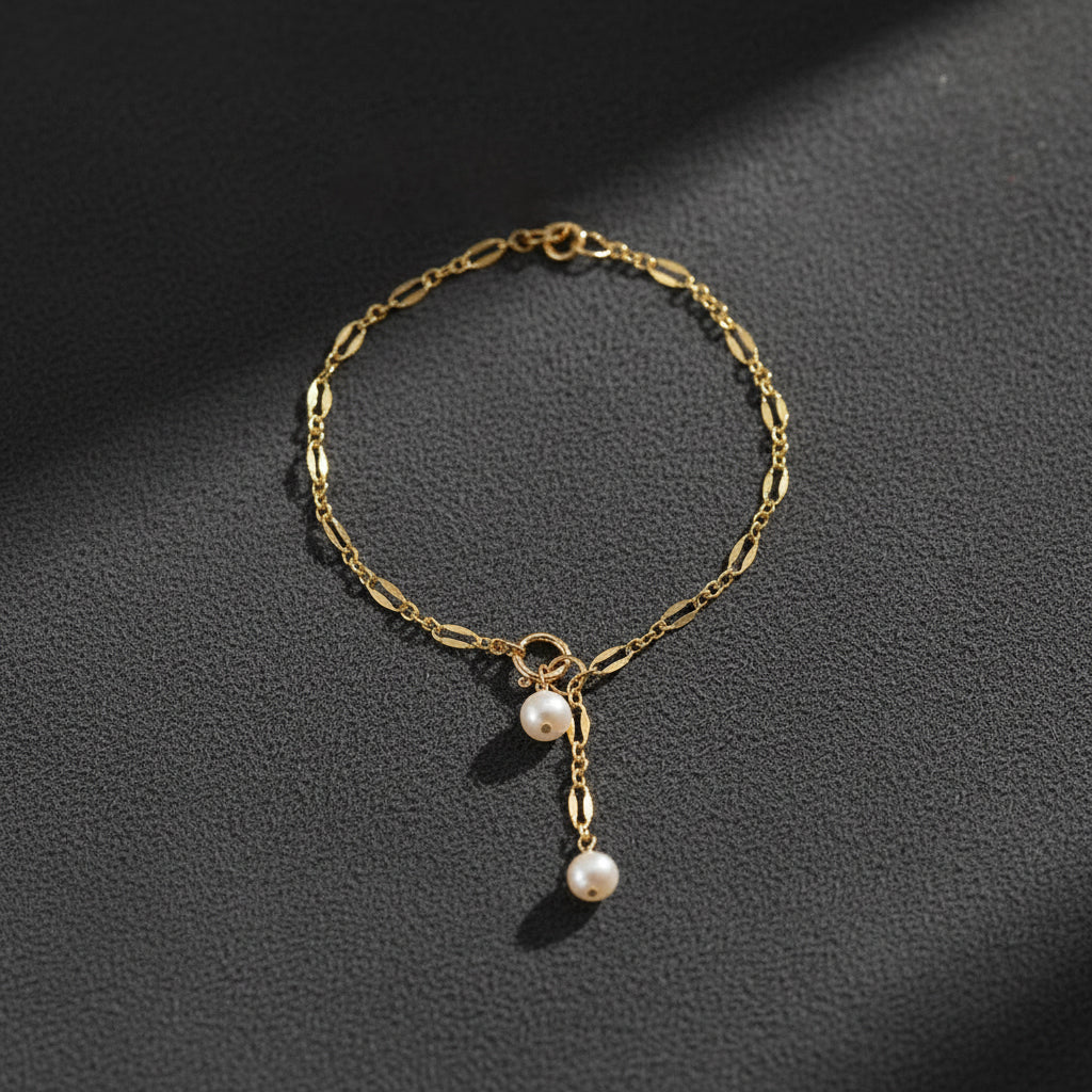 14k Gold Natural Pearl Elegant Bracelet