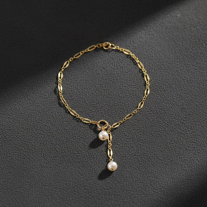 14k Gold Natural Pearl Elegant Bracelet