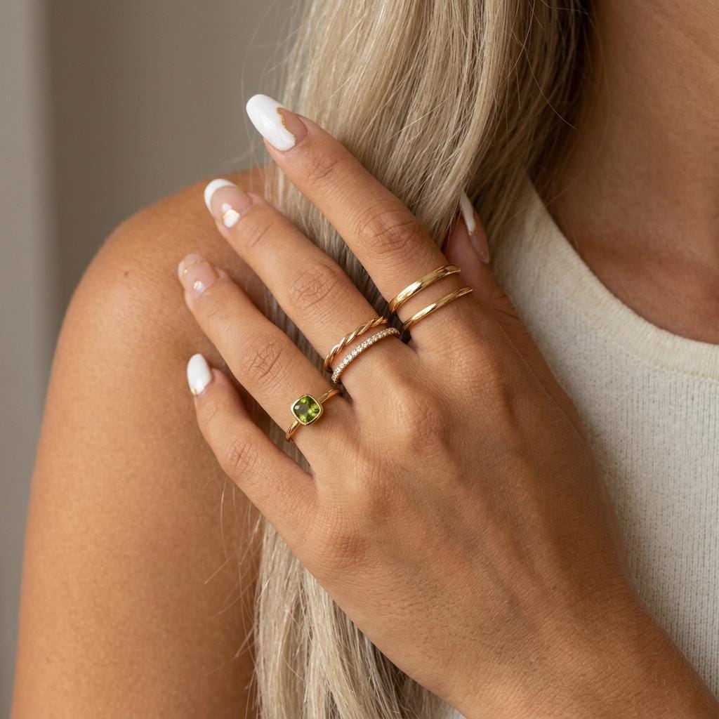 14K Solid Gold Handwoven Rope Ring, Braided Twist Stacking Band
