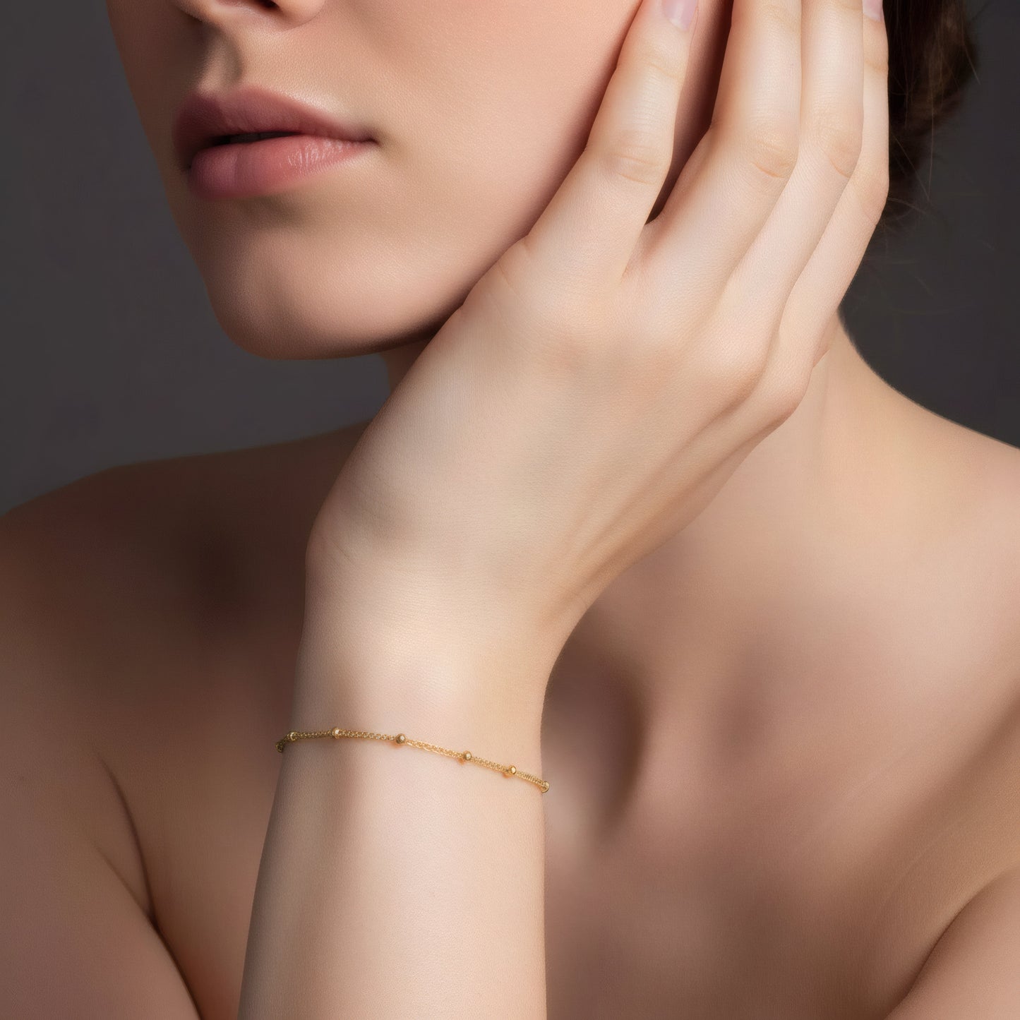 14k gold bead bracelet