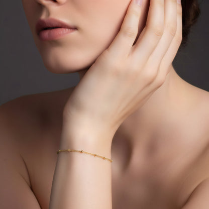 14k gold bead bracelet