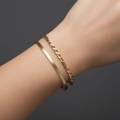 14k gold open twist bracelet