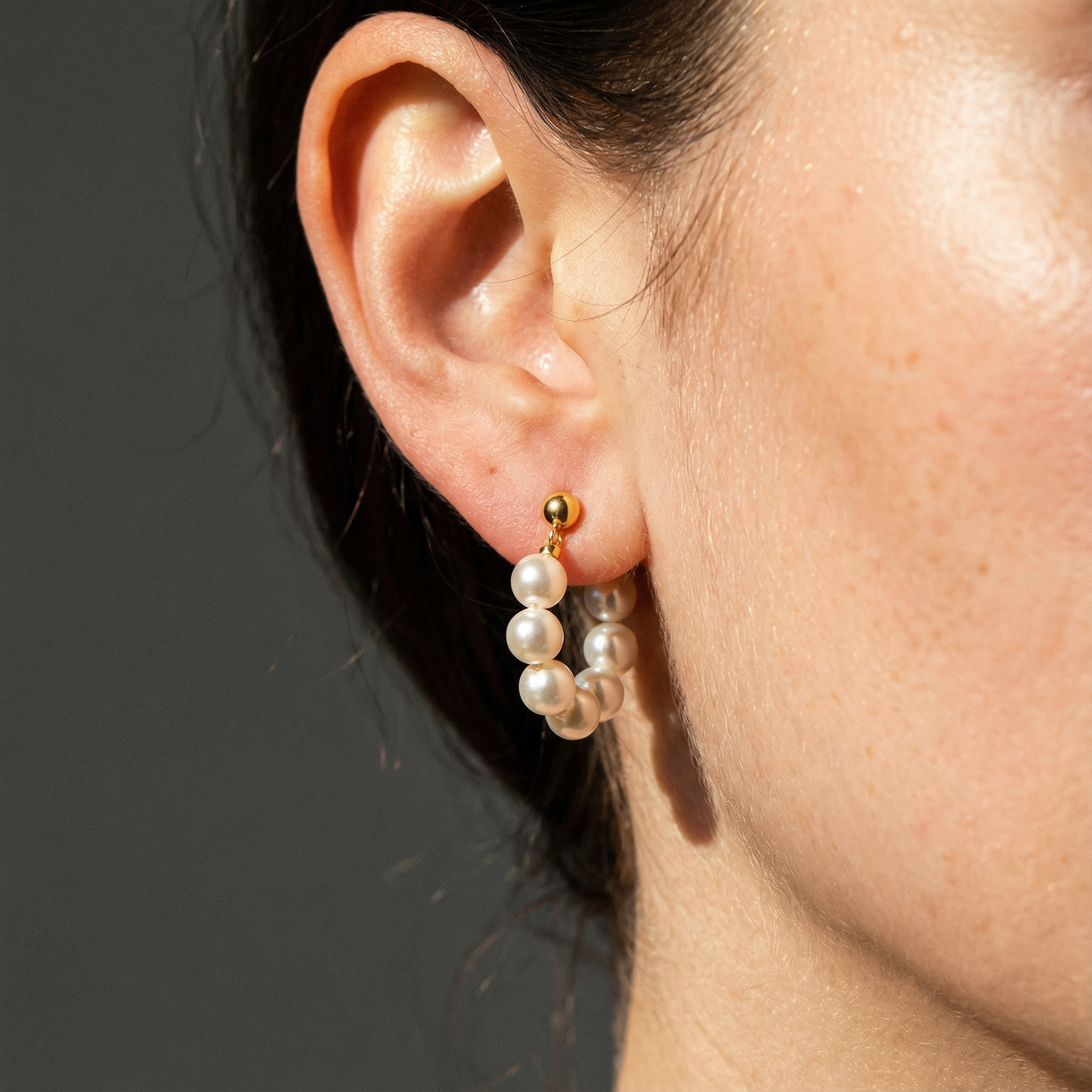 14k gold natural pearl vintage earrings