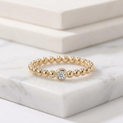 14K Solid Gold Moissanite Ring,  Engagement Ring , Diamond Alternative Wedding Band