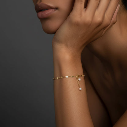 14k Gold Natural Pearl Elegant Bracelet