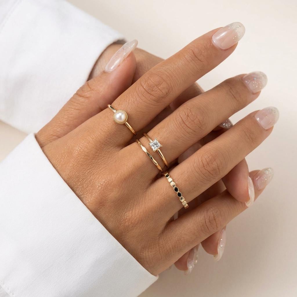 14K Solid Gold Square Block Ring, Minimalist Ingot Stacking Band