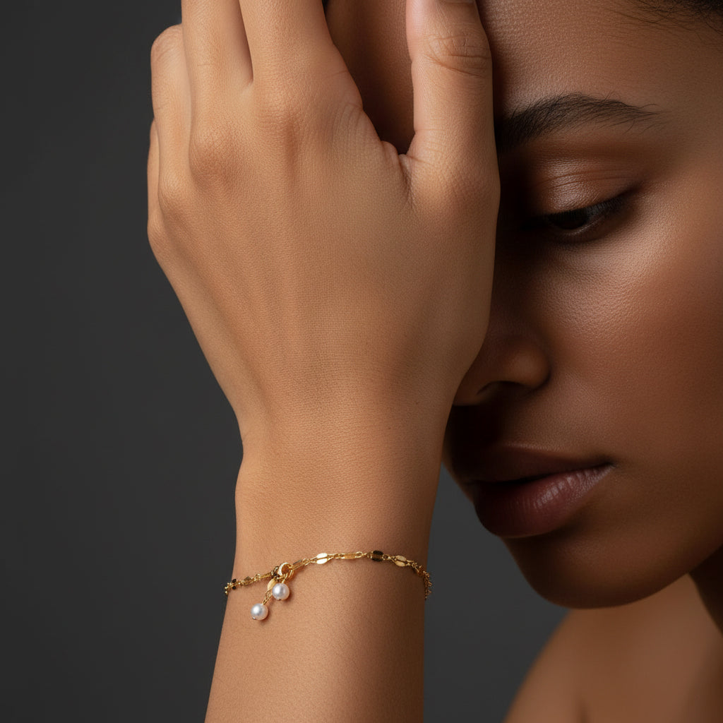 14k Gold Natural Pearl Elegant Bracelet