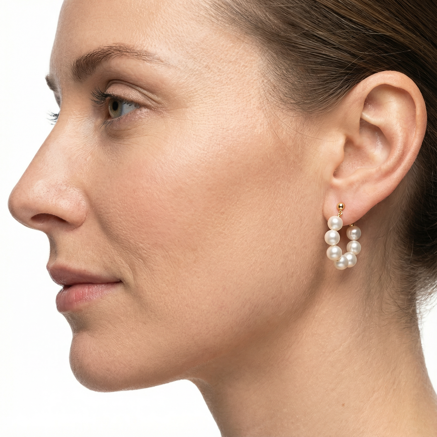 14k gold natural pearl vintage earrings