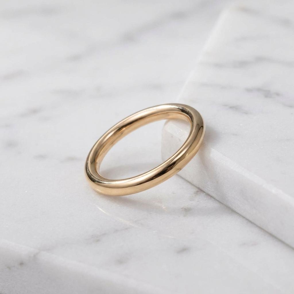14K Soilid Gold Donut Ring, 2mm Thick Comfort Fit Band, Solid Wedding Ring