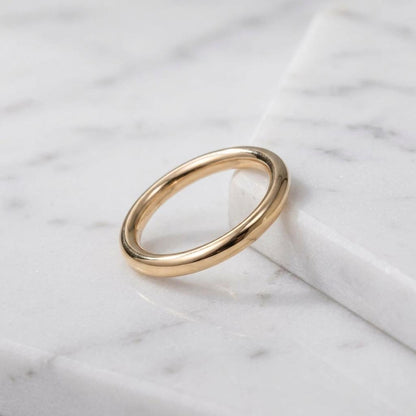 14K Soilid Gold Donut Ring, 2mm Thick Comfort Fit Band, Solid Wedding Ring