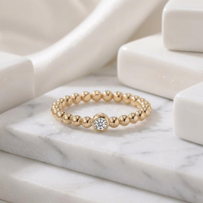 14K Solid Gold Moissanite Ring,  Engagement Ring , Diamond Alternative Wedding Band
