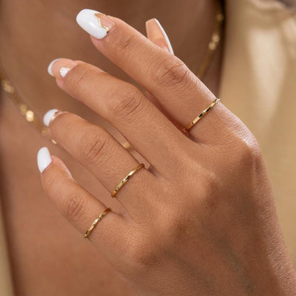 14K Solid Gold Moebius Ring, Infinity Twist Band, Pinky Ring