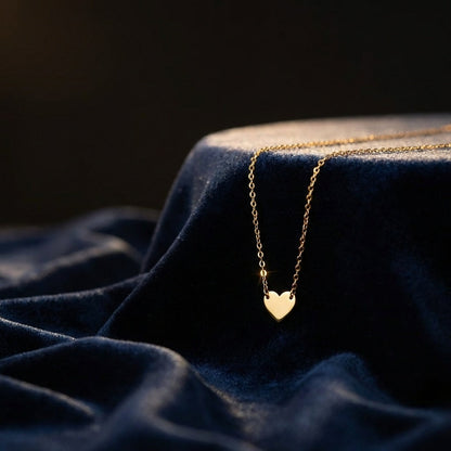 14K Gold Heart Necklace Valentine's Day Gift