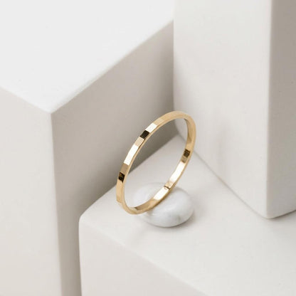 14K Solid Gold Handcrafted Checkered Facet Ring