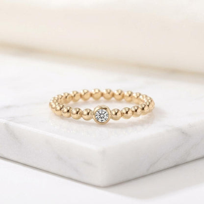 14K Solid Gold Moissanite Ring,  Engagement Ring , Diamond Alternative Wedding Band