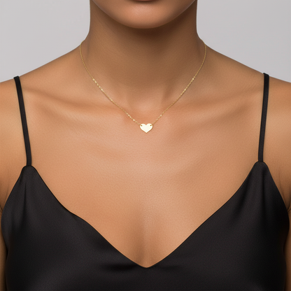14K Gold Heart Necklace Valentine's Day Gift
