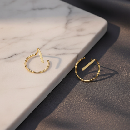 14k gold round elegant stud earrings