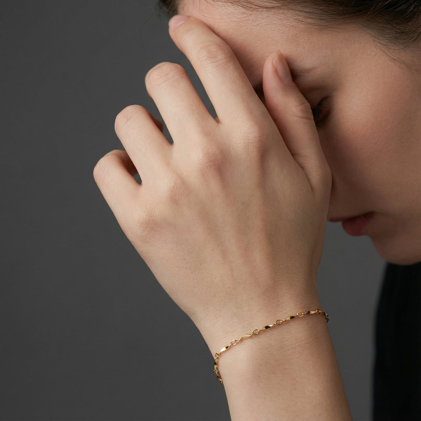 14k gold wave pattern bracelet