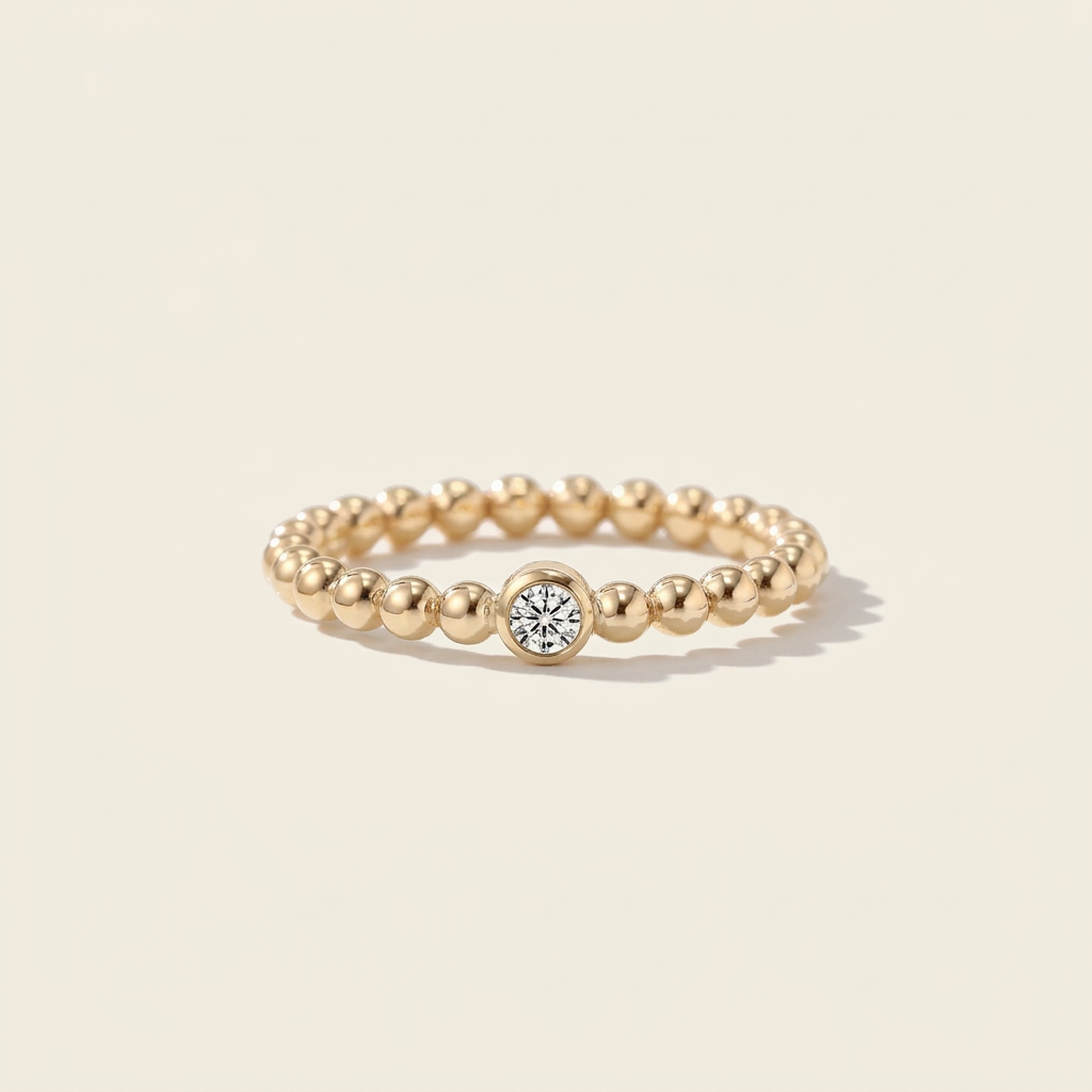 14K Solid Gold Moissanite Ring,  Engagement Ring , Diamond Alternative Wedding Band