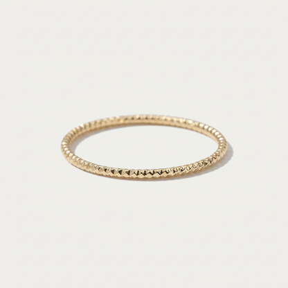 14K Solid Gold Faceted Knuckle Ring, Dainty Sparkly Ring