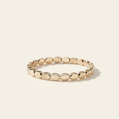 14K Solid Gold Square Block Ring, Minimalist Ingot Stacking Band