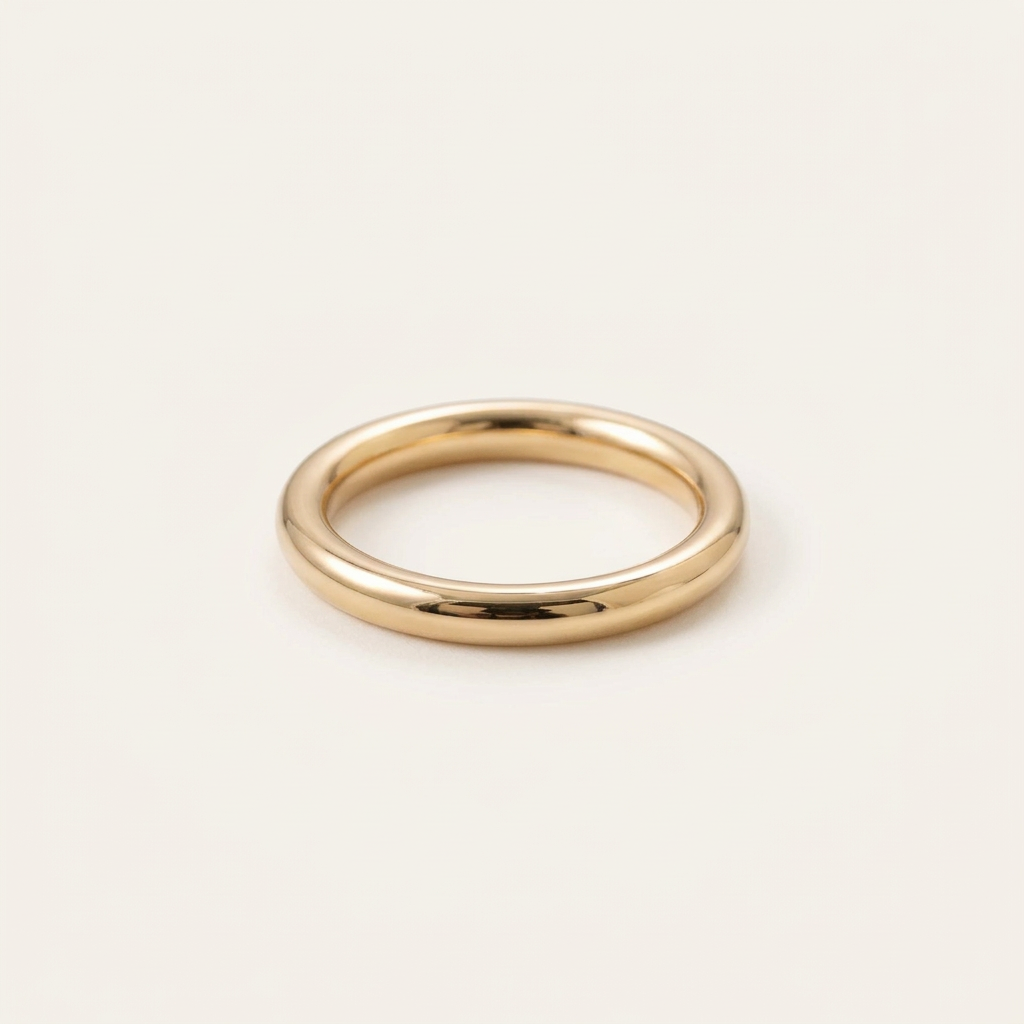14K Soilid Gold Donut Ring, 2mm Thick Comfort Fit Band, Solid Wedding Ring