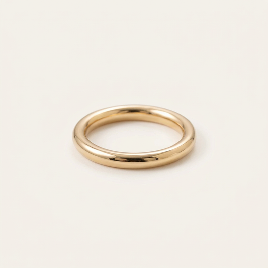 14K Soilid Gold Donut Ring, 2mm Thick Comfort Fit Band, Solid Wedding Ring