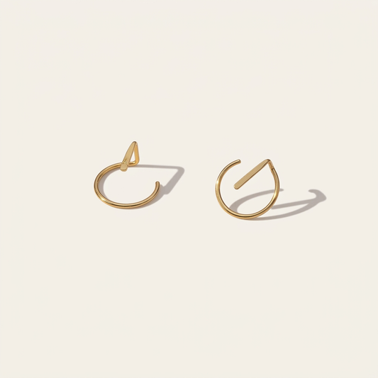 14k gold round elegant stud earrings