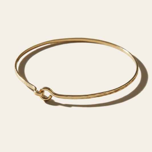 14k gold hammered bangle