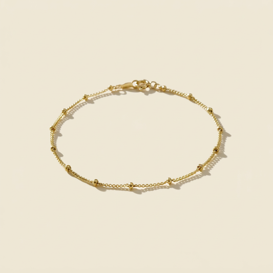 14k gold bead bracelet