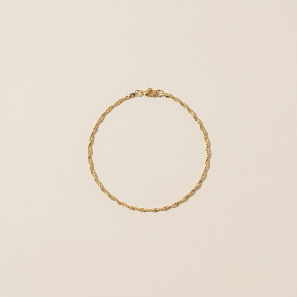 14k gold water ripple bracelet